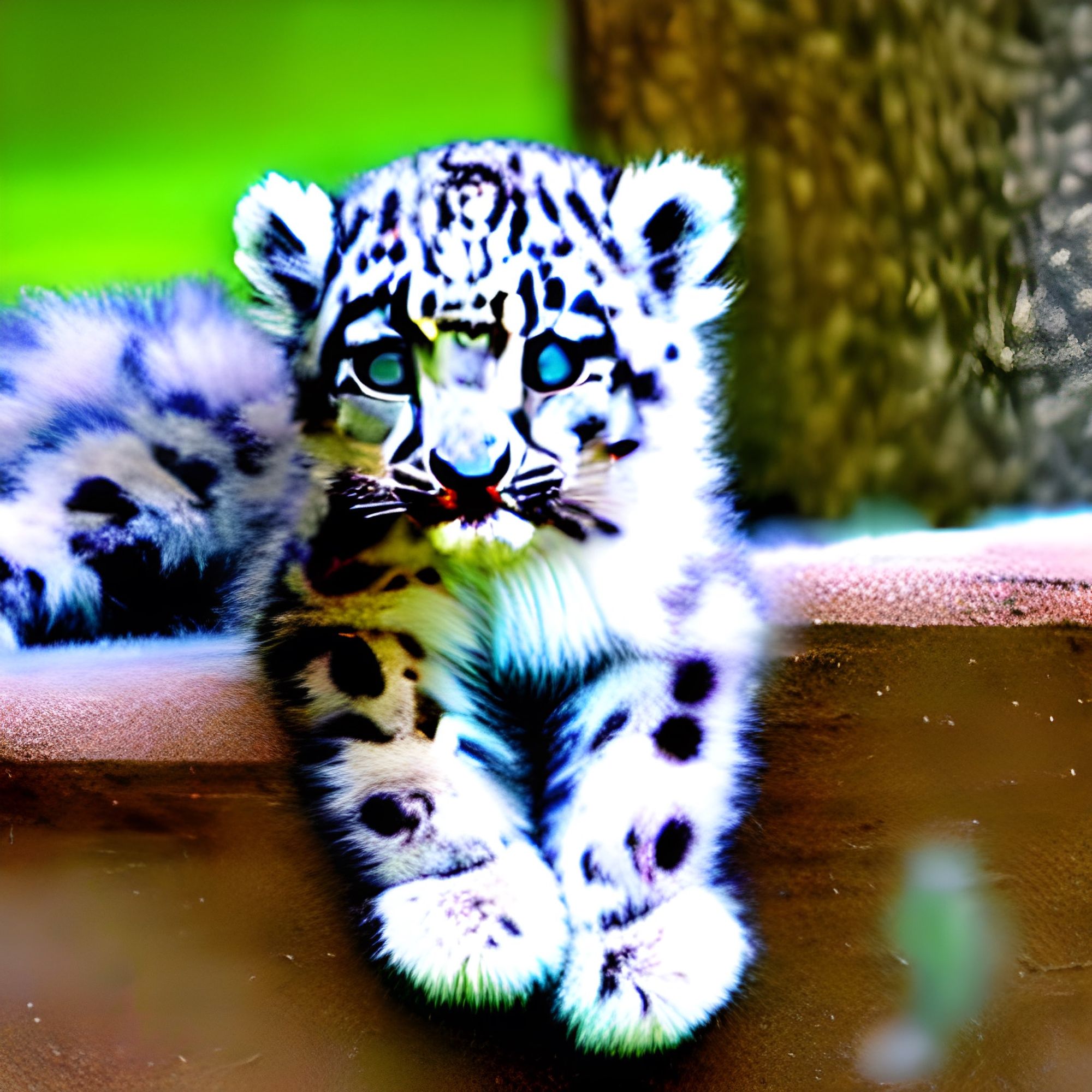 newborn snow leopard 