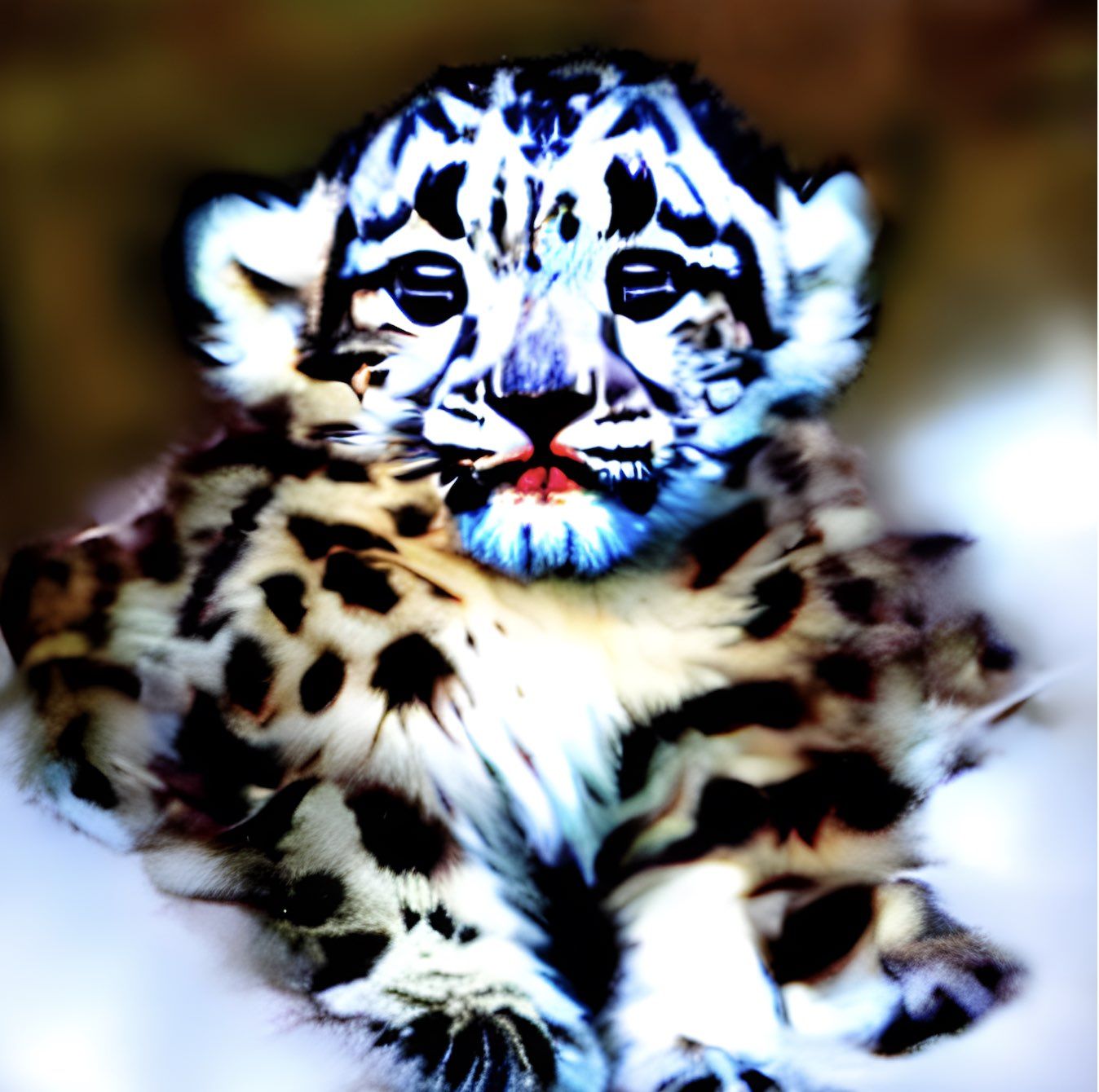 Newborn snow leopard 