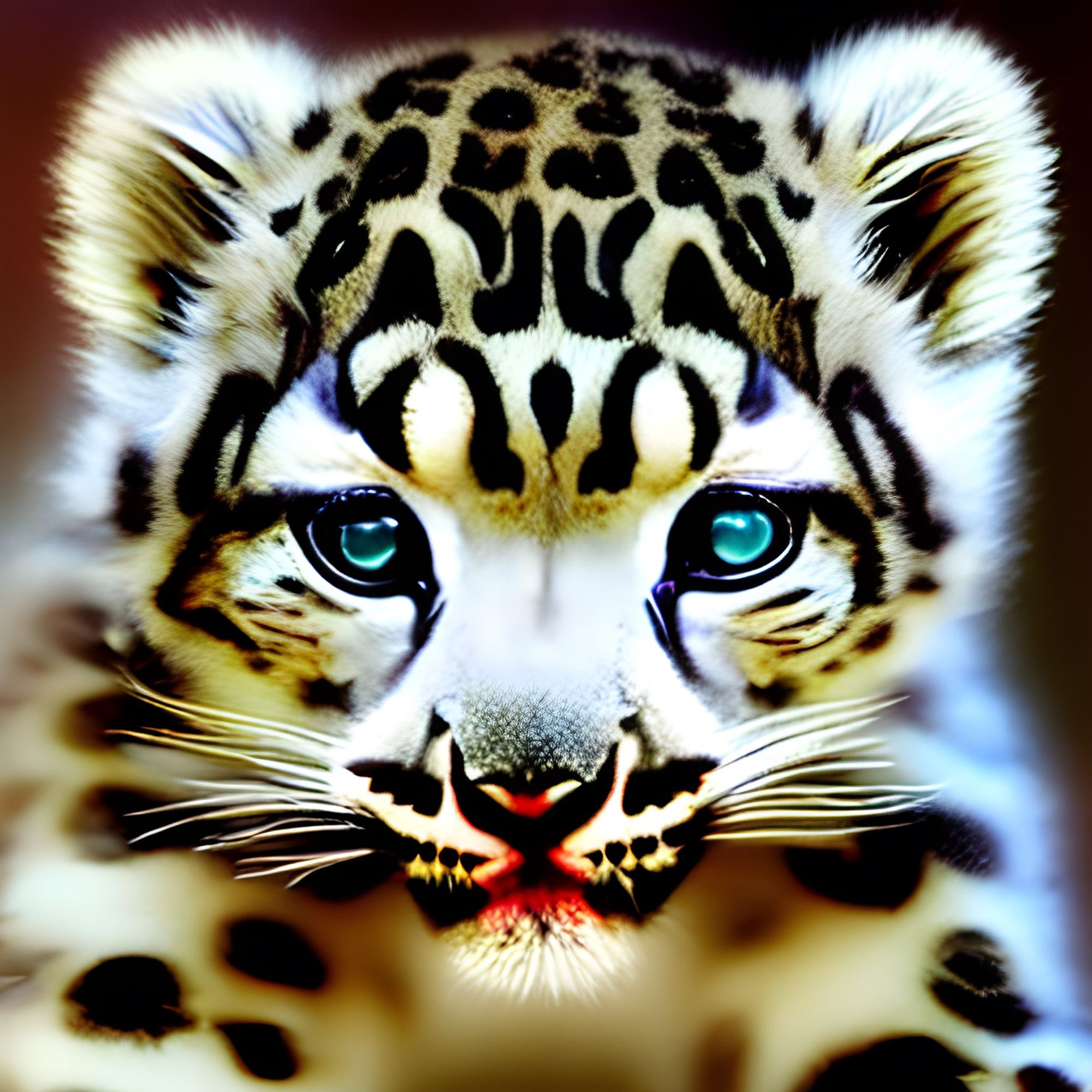 Snow leopard near a city 