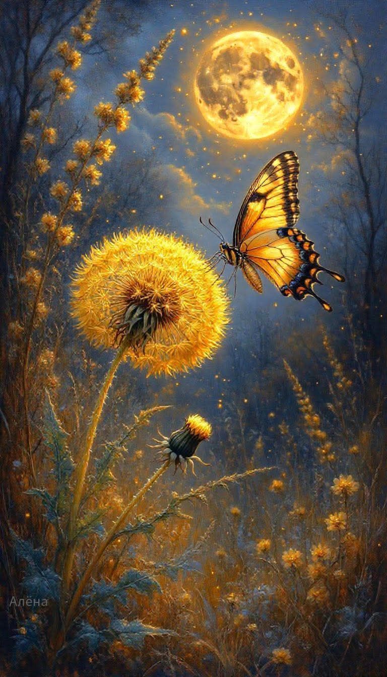 🌕✨Golden Nocturne of Light and Wings