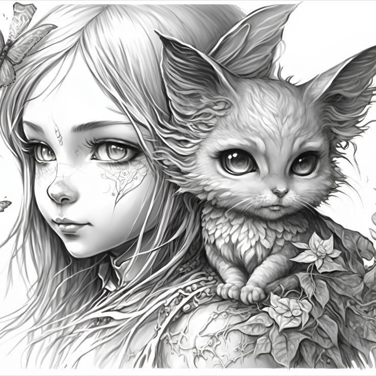 Girl and cat