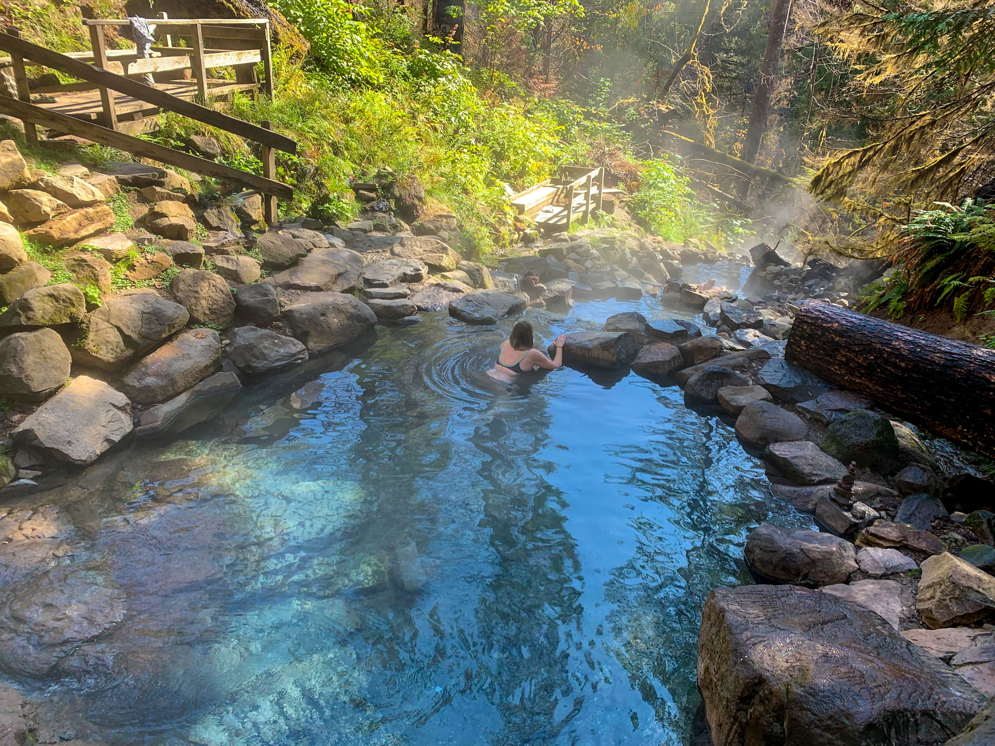 Town Hot Spring heated by Dragons at Sunset