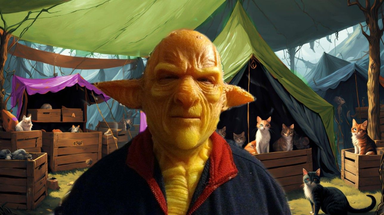 Bemused Goblin Cat Herder Wondering If Its All Worth It