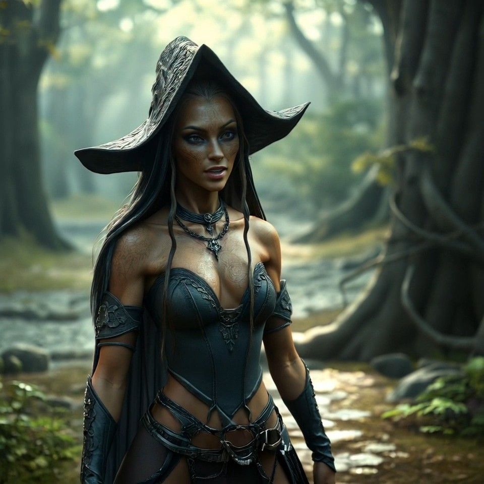 Scene from animated storyboard for "The Dyn Witches of Ebonrue"