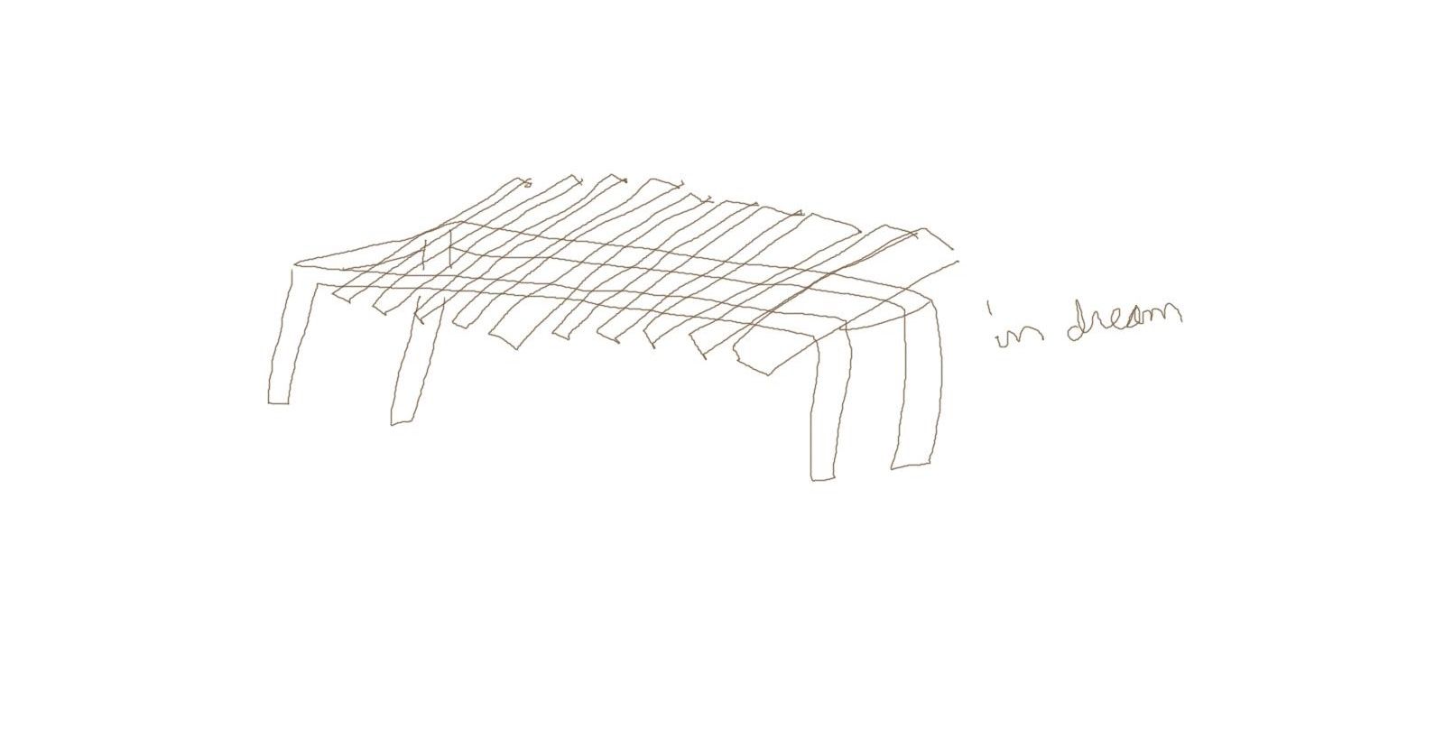 coffee table with pieces of bark lying vertically