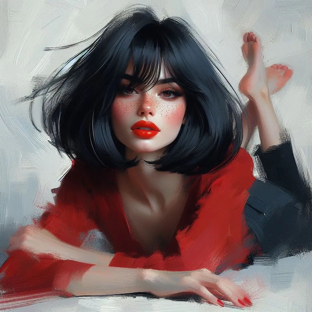 a painting of a woman