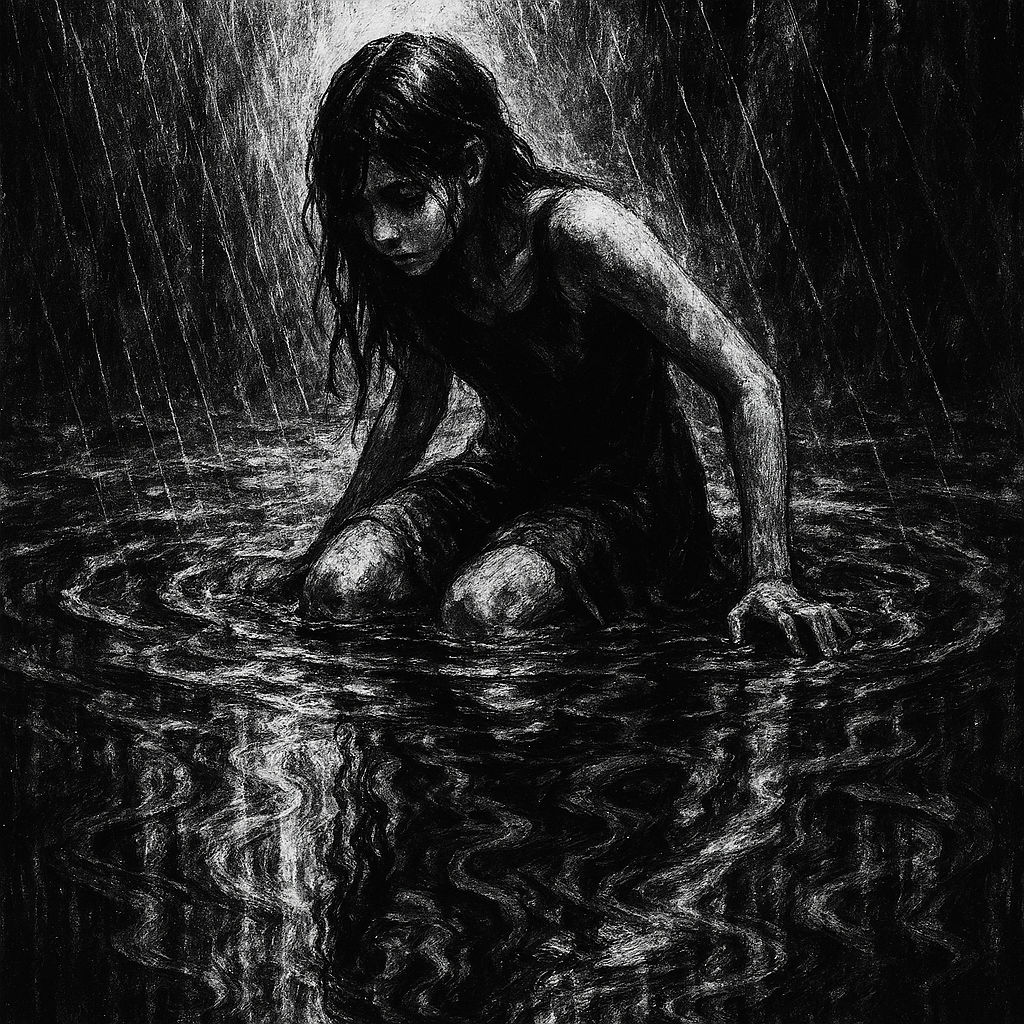 A colossal, ancient stone golem, covered in moss and vines, stands as a silent guardian over a forgotten, overgrown ruin...