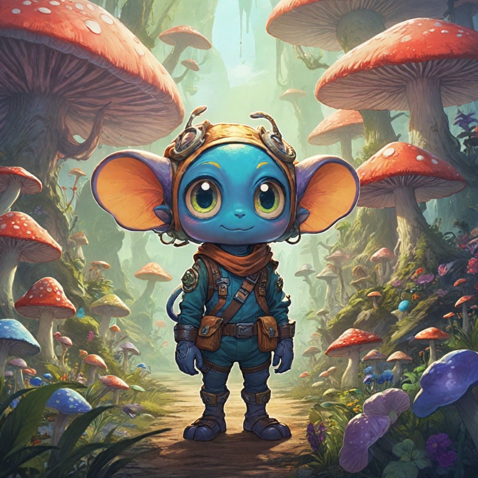 Alien creature, large eyes, huge ears. - AI Generated Artwork ...