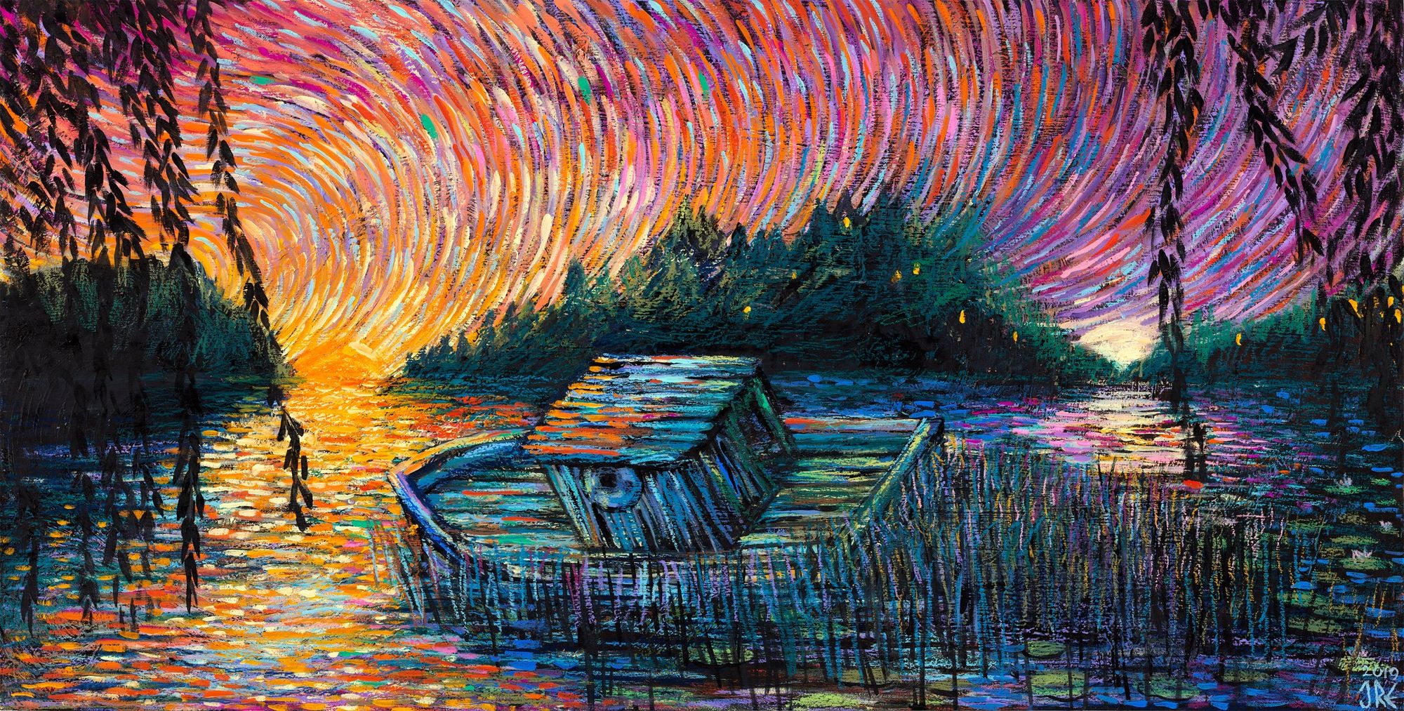 A solitary dancer in a flowing, ethereal gown performs on a deserted, ancient stage bathed in the warm glow of a nostalgic sunset. The scene...