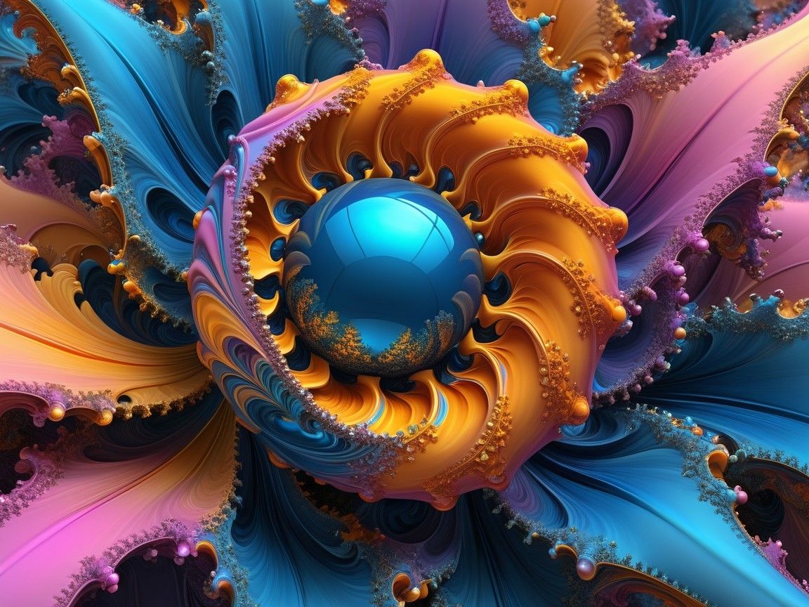 A high-resolution, photorealistic 3D unreal image of a levitating floating glowing silver-mercury soft-aqua Mandelbulber fractal  of mercury...