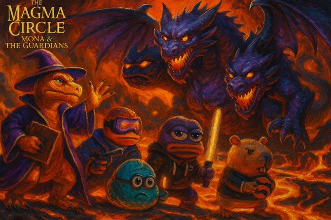 Epic fantasy scene of an underground city called Chainforge, glowing magma rivers flowing through tunnels, a giant red dragon with molten sc...