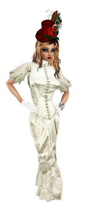 photo-realistic image of   tall glamorous woman with red lipstick, wet  hair, wet Edwardian dress, hat, standing knee-deep in water