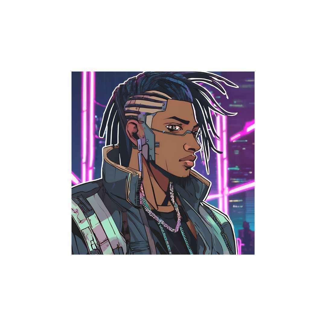 rough, cyberpunk, dreadlocks, african male, clean_hair, implants