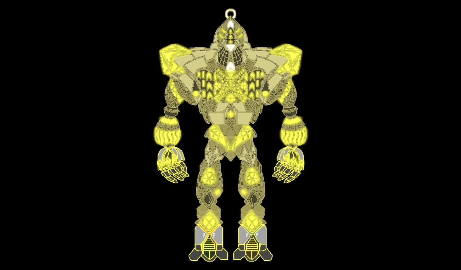 Make this figure more divinity alike and more advanced in armor and neon design 