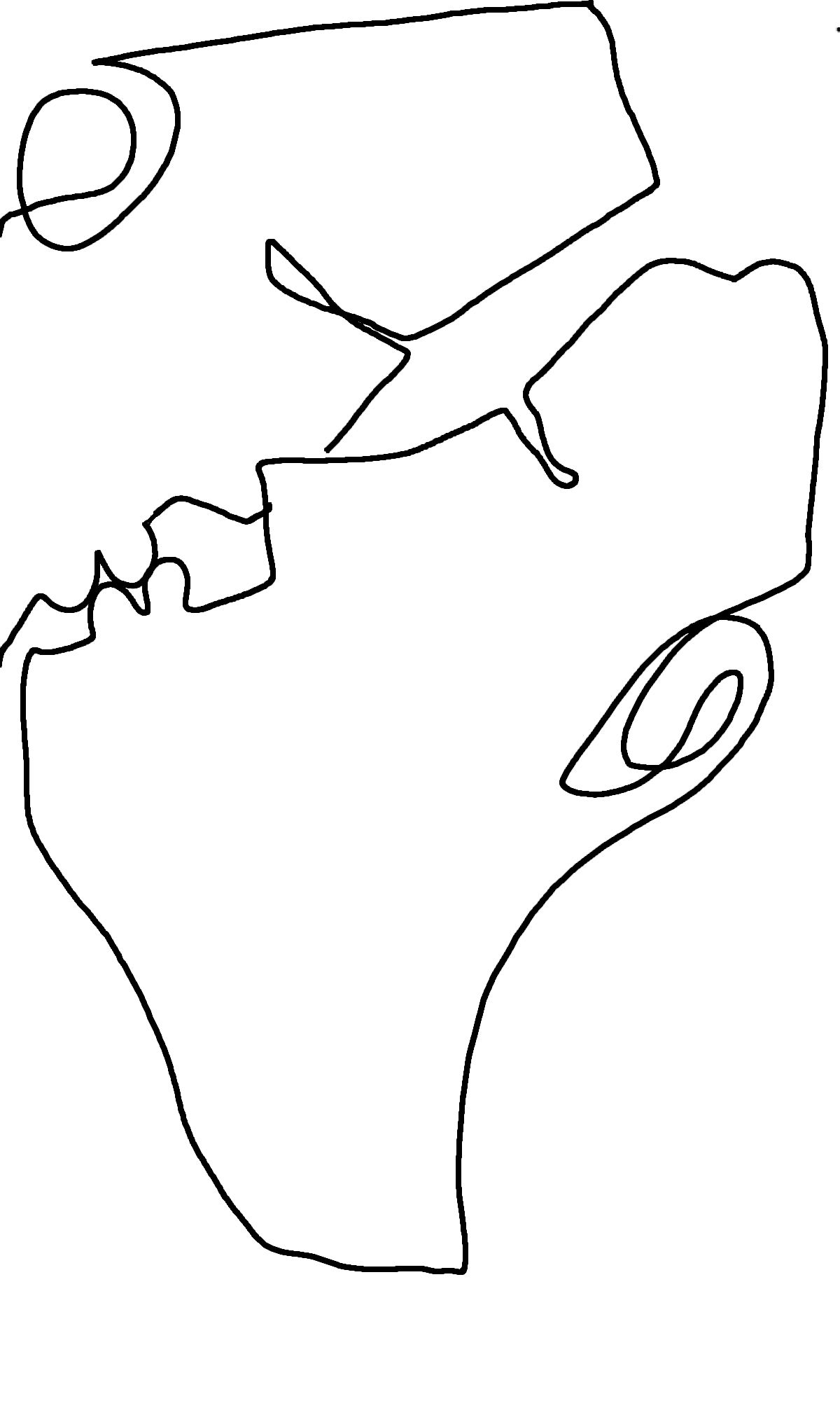 A minimalistic line drawing depicts two abstract faces in profile, their outlines intertwined. The simplicity of the black lines against a w...