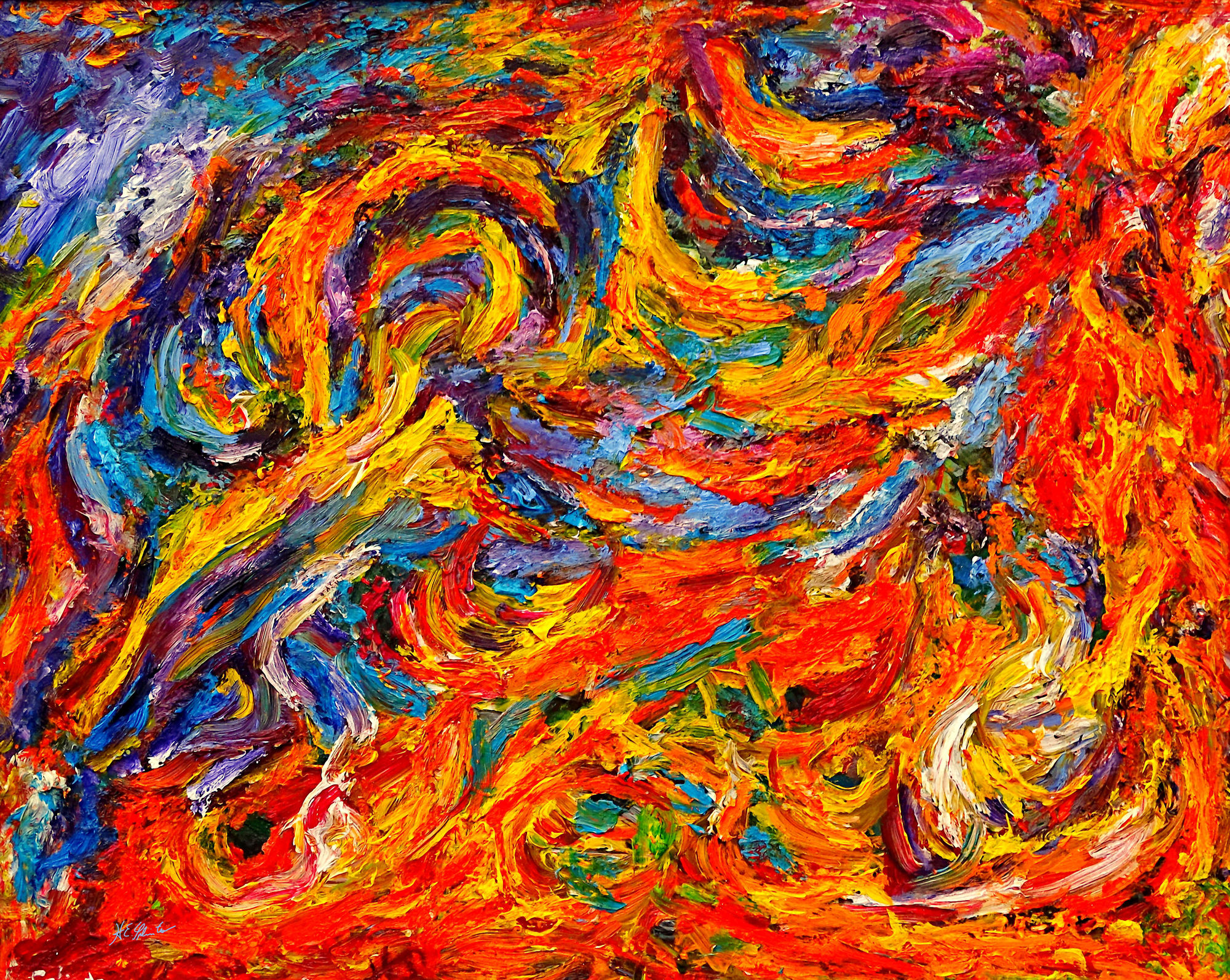 Bold, swirling colors of red, blue, Bold, swirling colors of red, blue, yellow, and green Bold, swirling colors of red, blue, yellow, and gr...