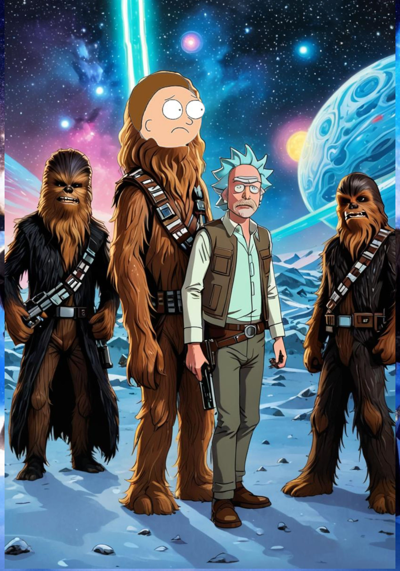 Rick and Morty as Chewbacca and Han Solo