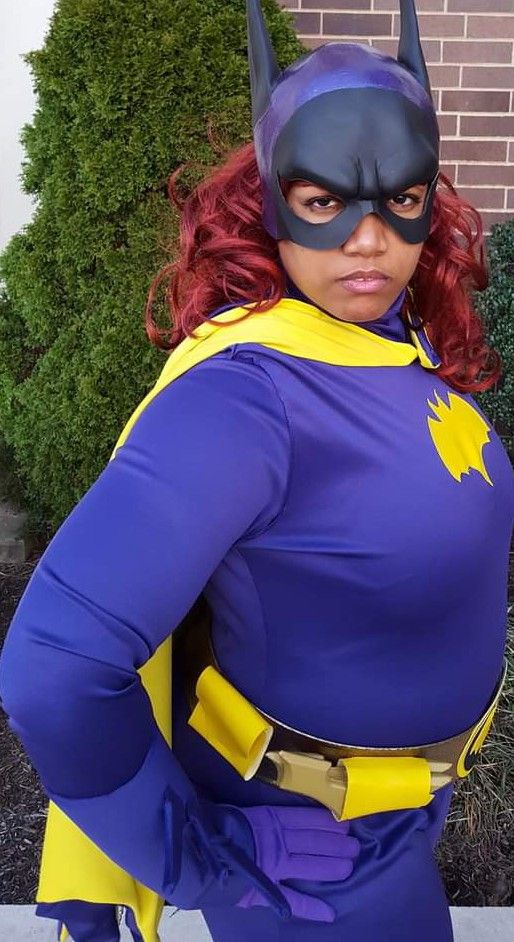 Ebony Batgirl in the Gotham city police station