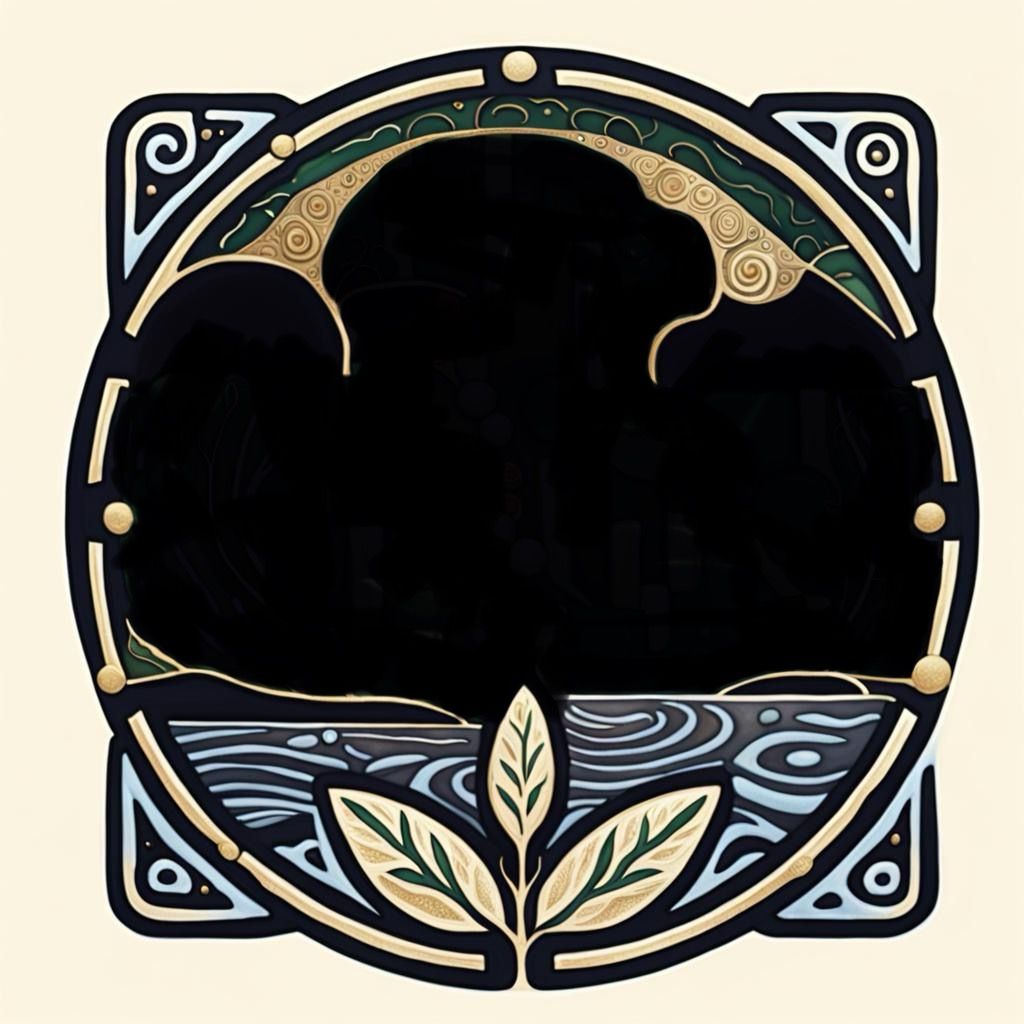 A beautiful hyperdetailed logo 8k resolution concept art Gustav Klimt earth art Jean Tinguely Julia Pott volumetric lighting intricately det...