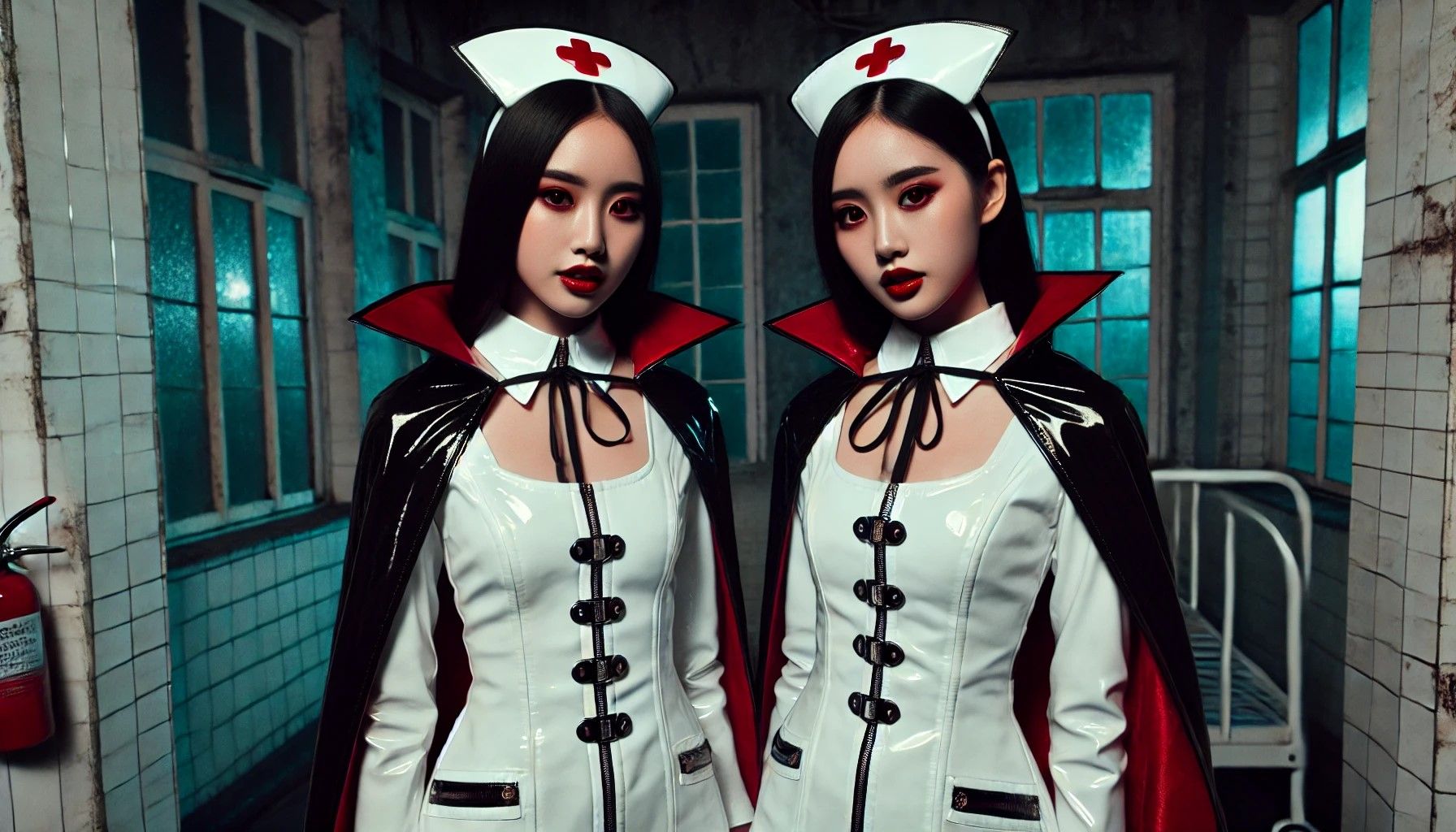 Vampire Nurse By artist "anime", 3d anime art, inspired by WLOP, Artstation, #genshinimpact pixiv, extremely detailed, aesthetic, concept ar...