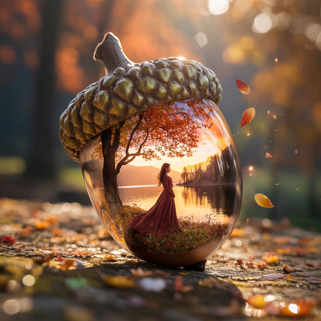 woman stepping forward gracefully, glowing autumn leaves moving, soft sparkles, warm light rays"



Style preset: Cinema...