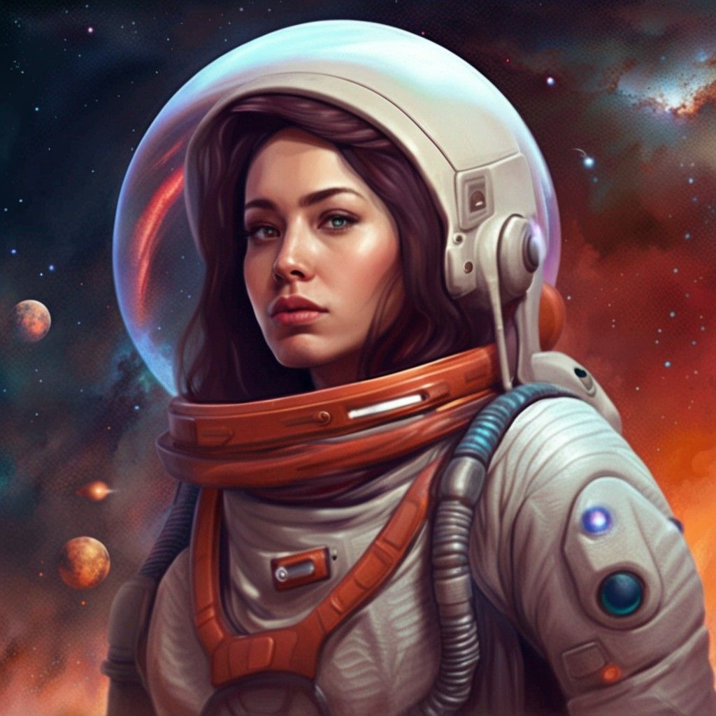 beautiful female space traveller