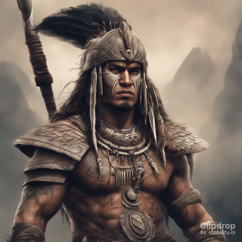 maori warrior, realistic, strong, powerful, detailed, ultradetailed, Royo