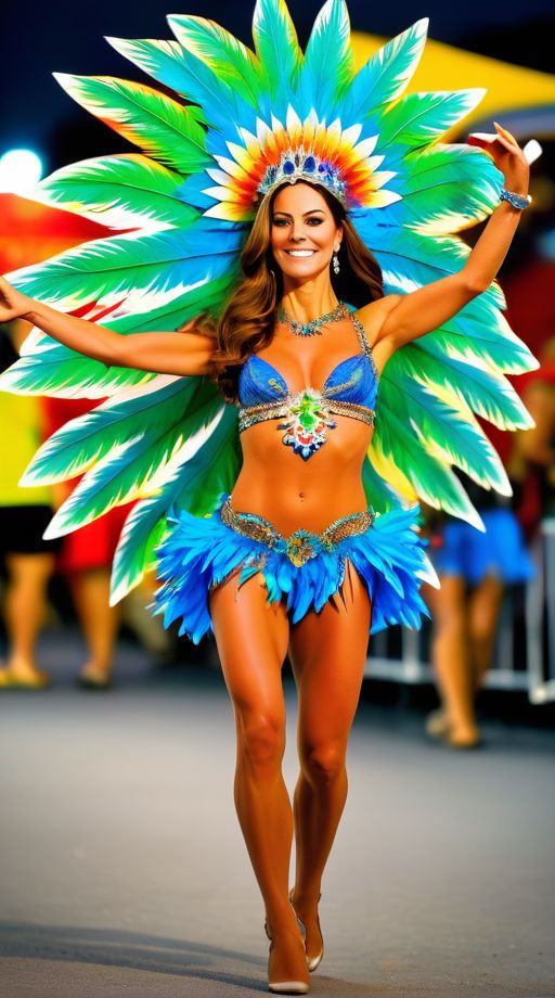 Princess Catherine as Samba Quenn in the Brazilian Carnival Season