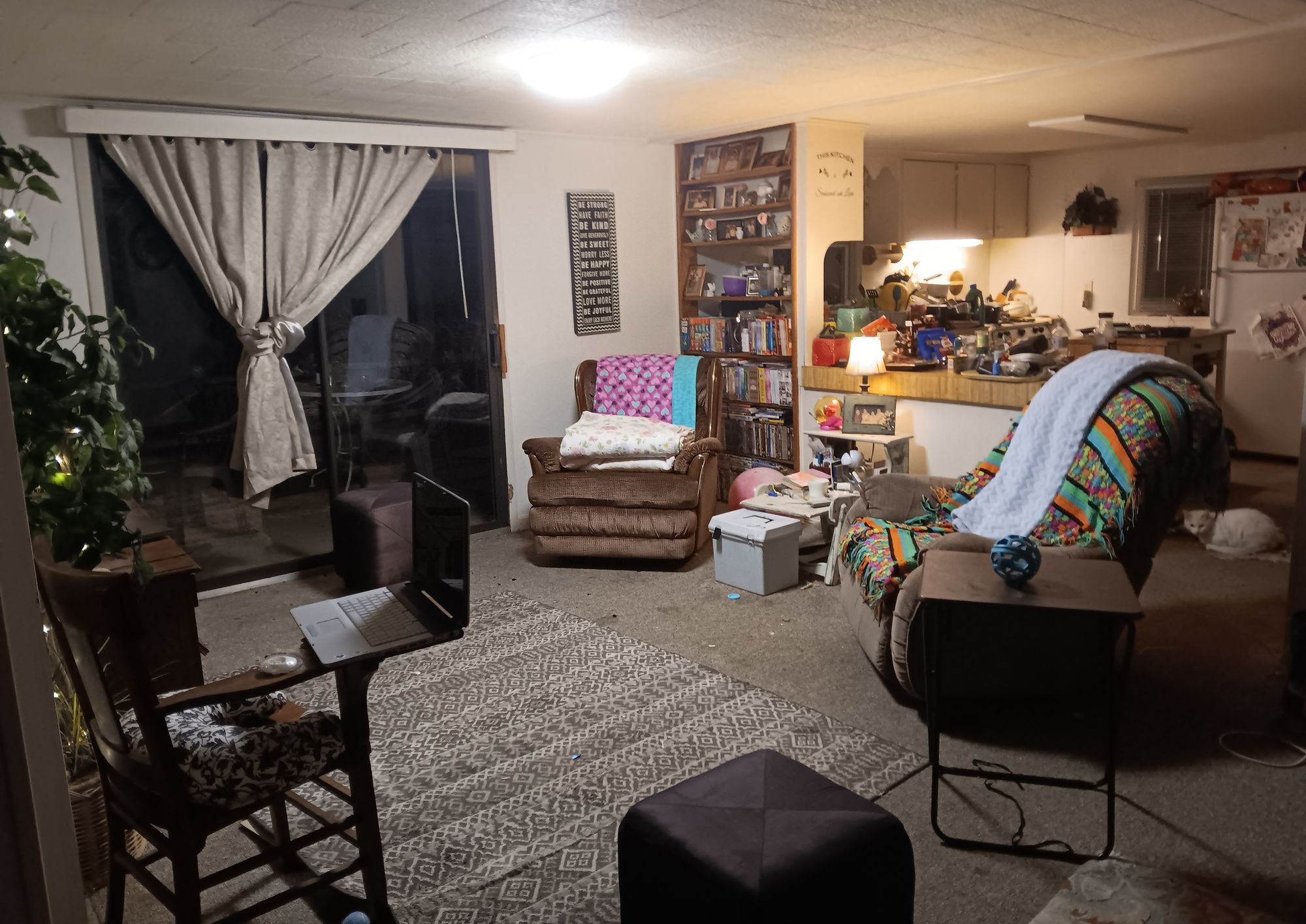 Photorealistic Living Room, Kitchen,  Dining,  Add comfortable furniture, Autumn Colors and Aesthetic 