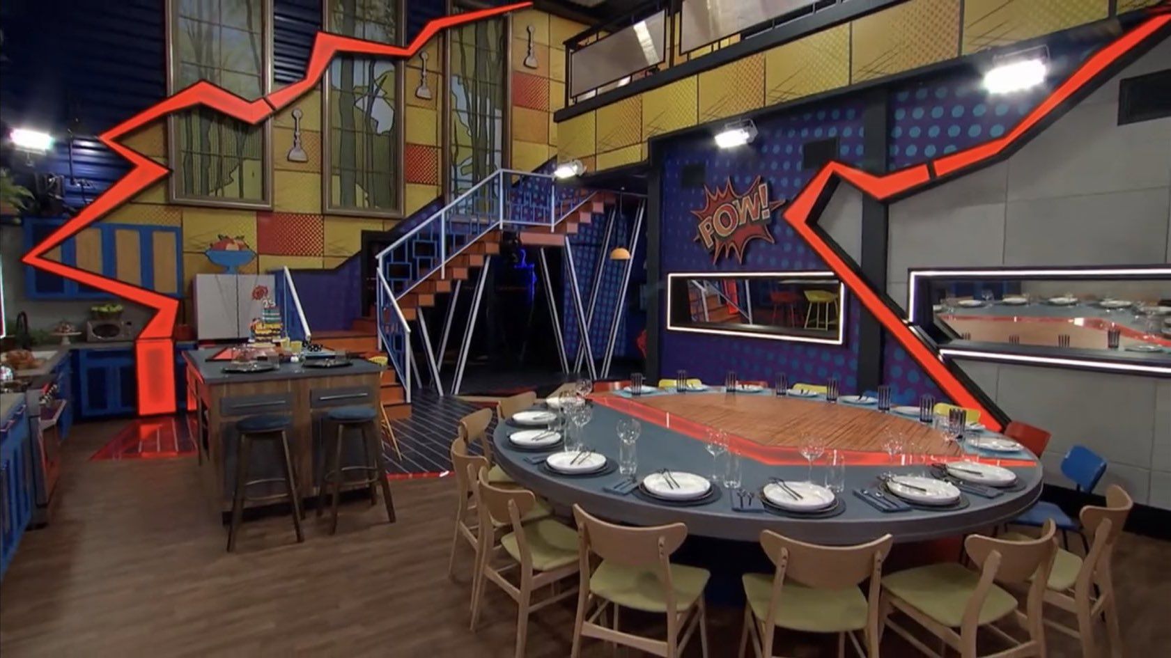 Bb Kitchen; Atomic Cafe Theme,  Yellow  chrome and brown colors 