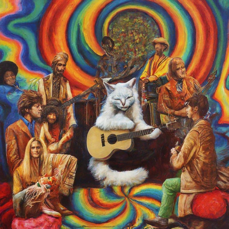 WC and the musical messages

White Cat folk singer plays and sings at a psychedelic freak out