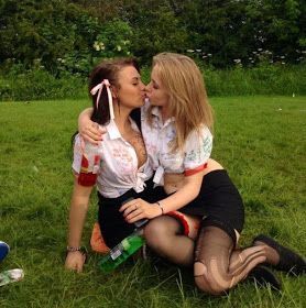 "BOOO. She turned cheek on her. I want a nice warm kiss"

Sharing kisses in the park on sunny summer day