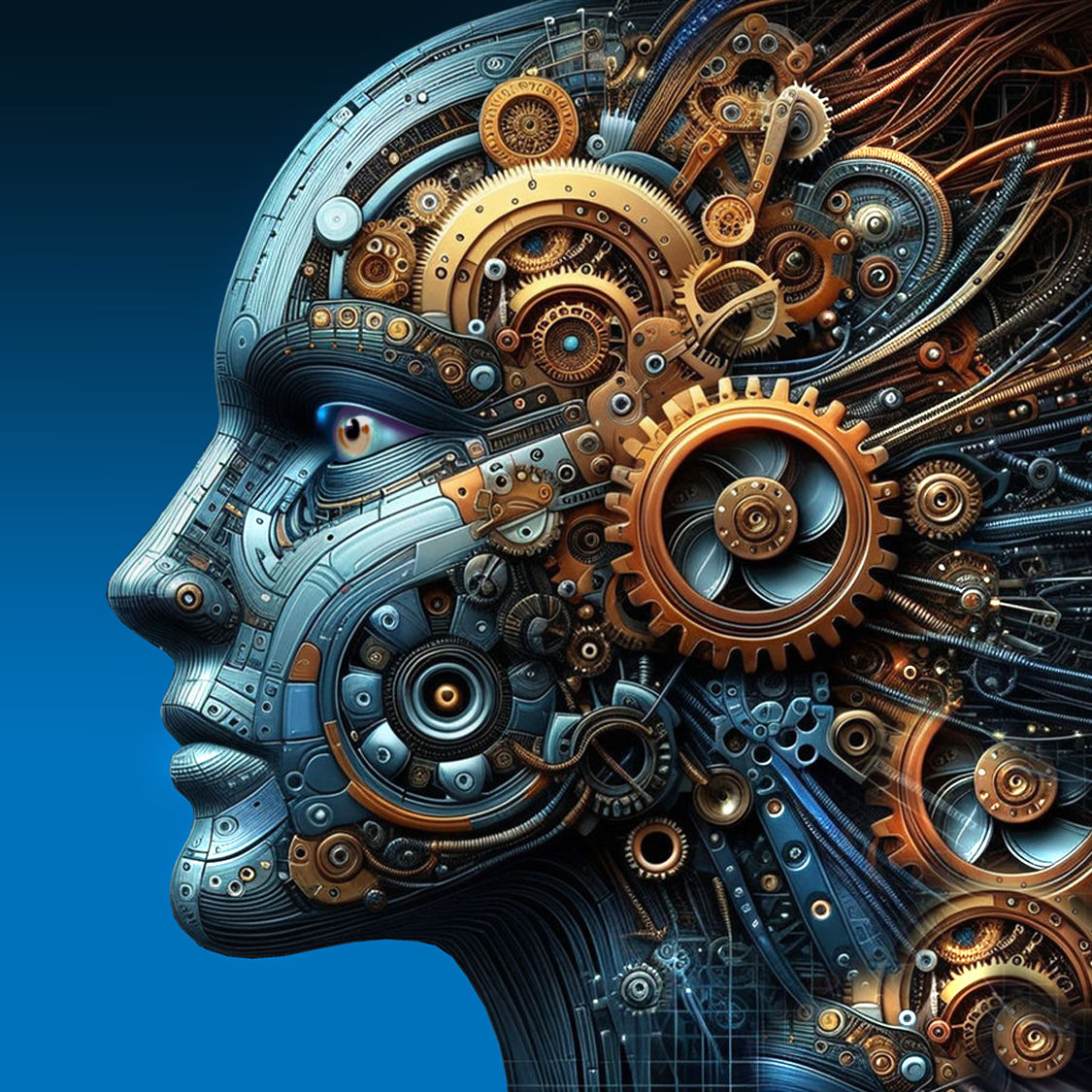 A Beautiful A-I Face... airbrush art, hyperrealism , 3D shading, depth of field , astral, Louis Royo, geometric, detailed painting, dynamic ...