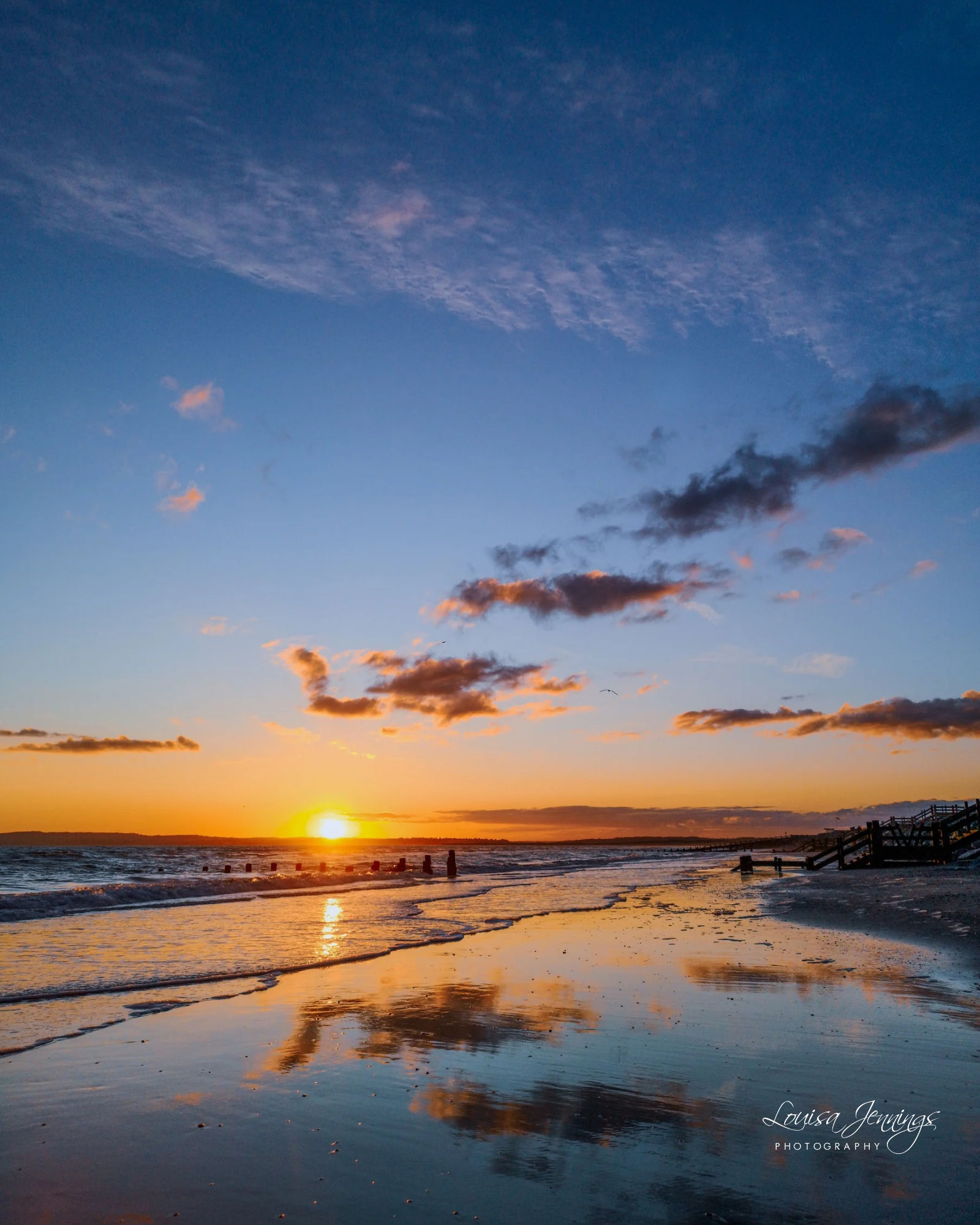 Sunset seascape at Cambersands Beach. Acrylic on canvas,