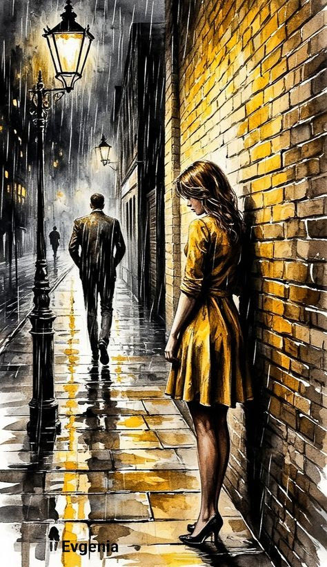 He left and I stayed. Our quarrel in black and yellow