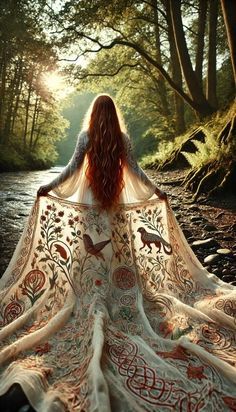 The girl holds the magnificent train of her dress.ultra detailed.realistic.cinematic.stock photo.8k.Photography