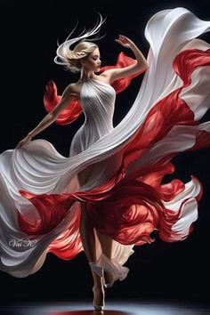 air dance. wind blows up the dress.