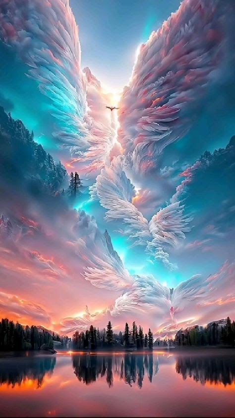 fairytale clouds over a beautiful landscape