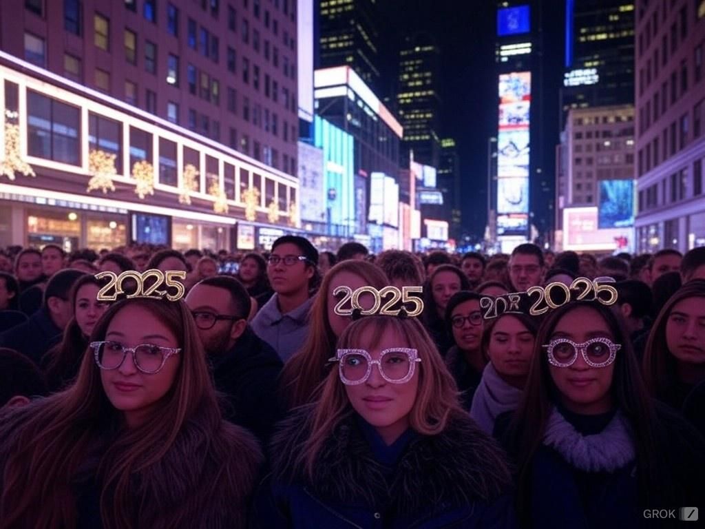 People only packed into Times Square to watch the Ball Drop for New Year's Eve at Midnight. 