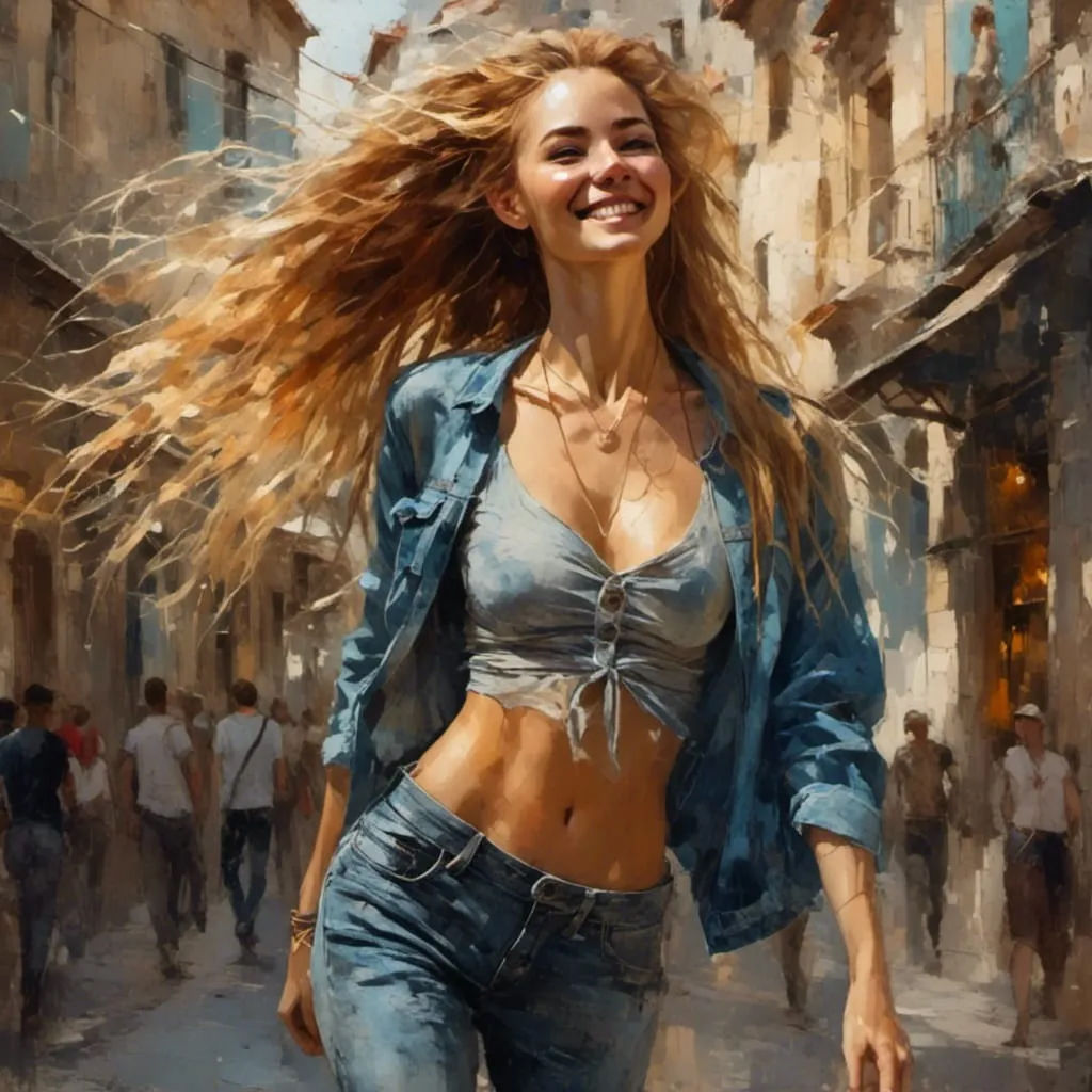 World conquering smile in photorealism