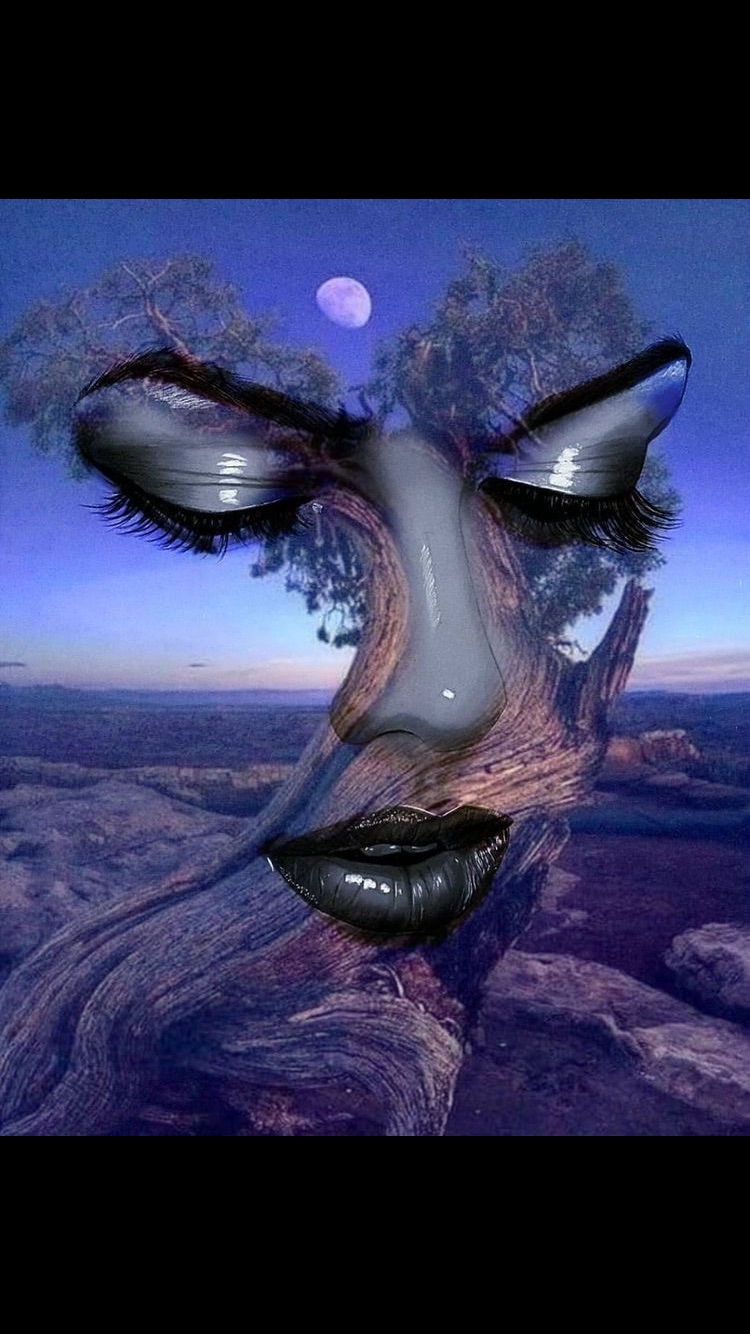 The melanin lady in red double exposure 