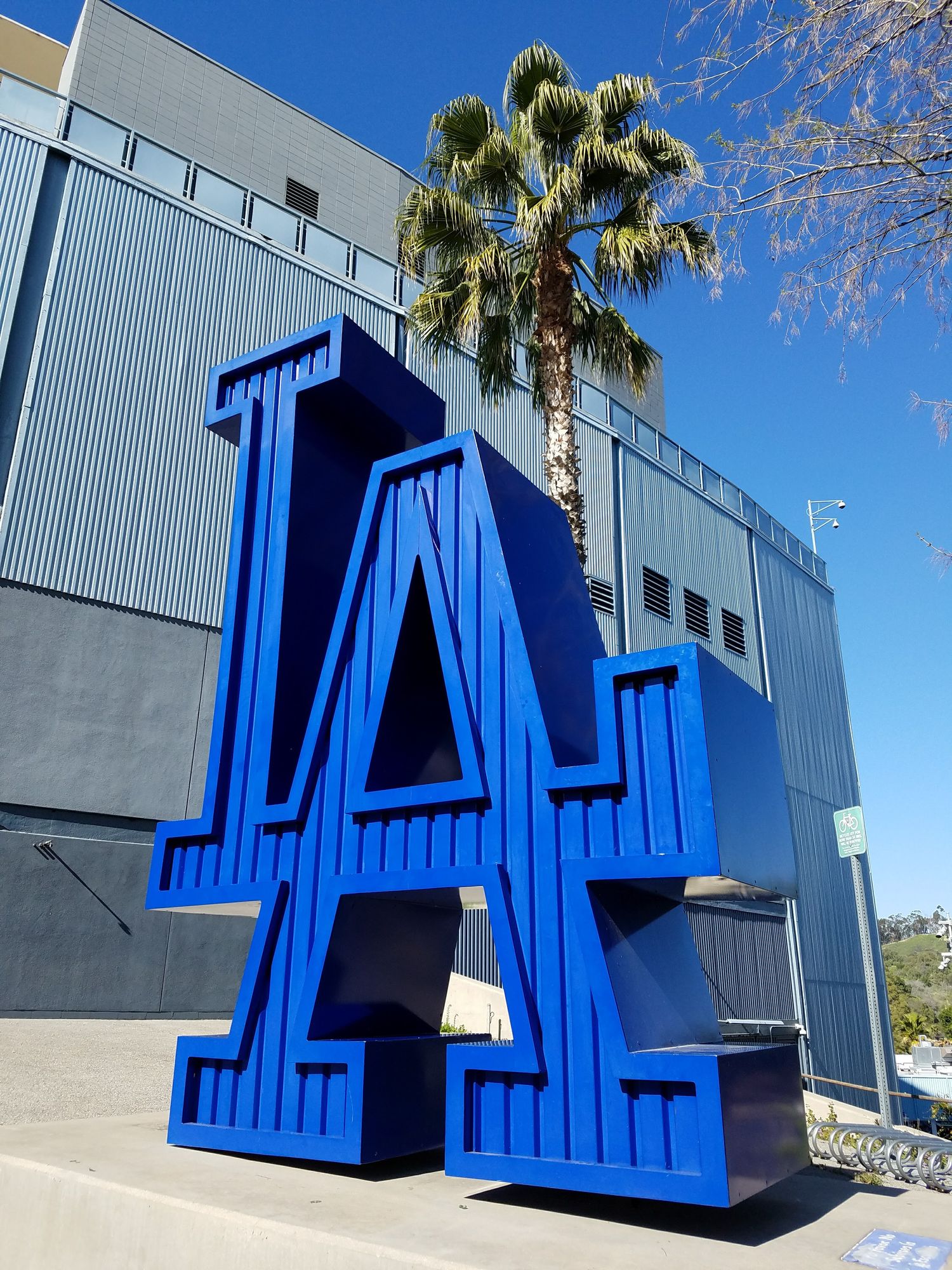 LA baseball city palm trees blue logo
