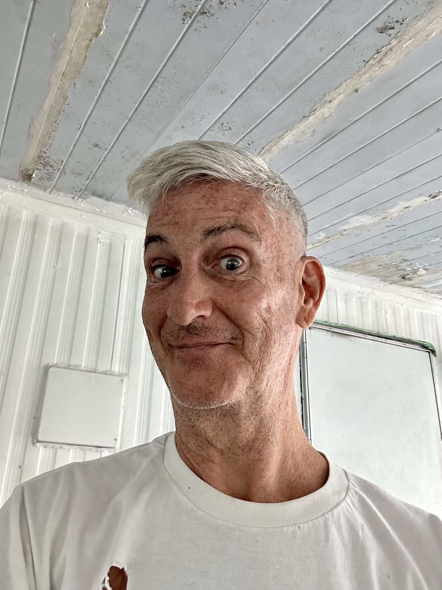 Shirtless male Laughing out loud