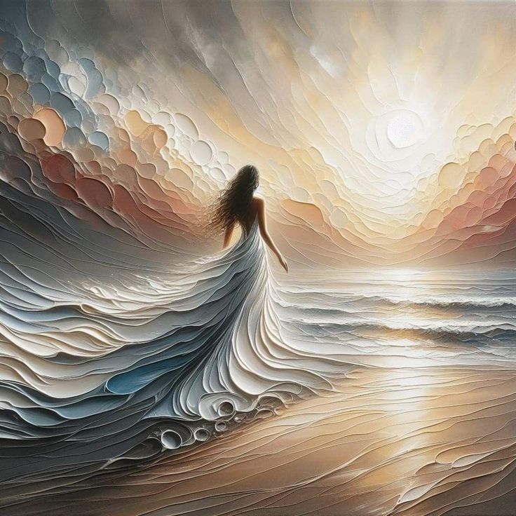 A womam wearing a huge dress