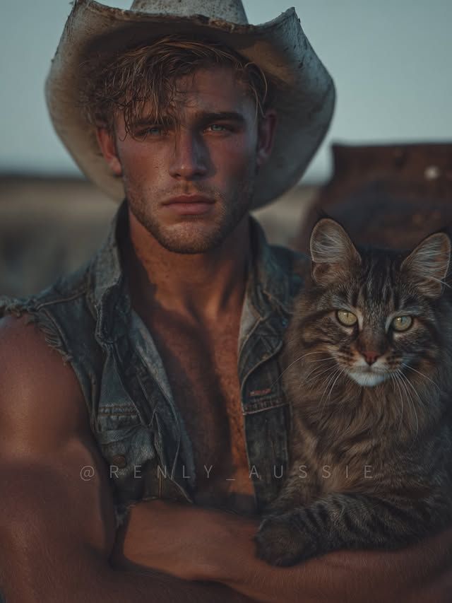 <lora:Flux Glow:1.0> <lora:MJ6-1 DExposure:1.0> <lora:Wild Serenity:1.0> A ruggedly handsome man wearing a weathered cowboy hat and a sleeve...