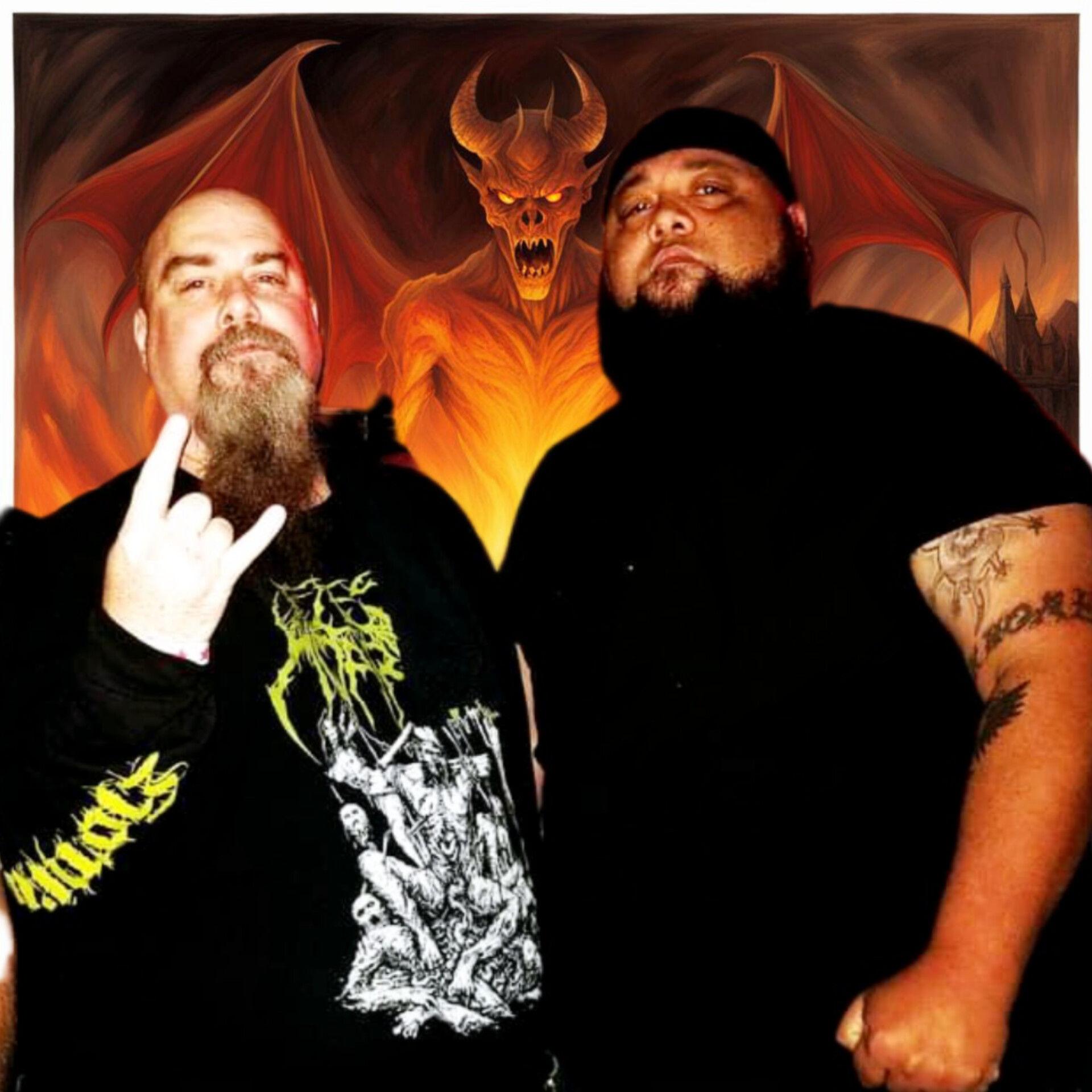 Devil Enemy of the Dark Age, decomposed, dismal Creation, demonic, evil, black and white, in hell
