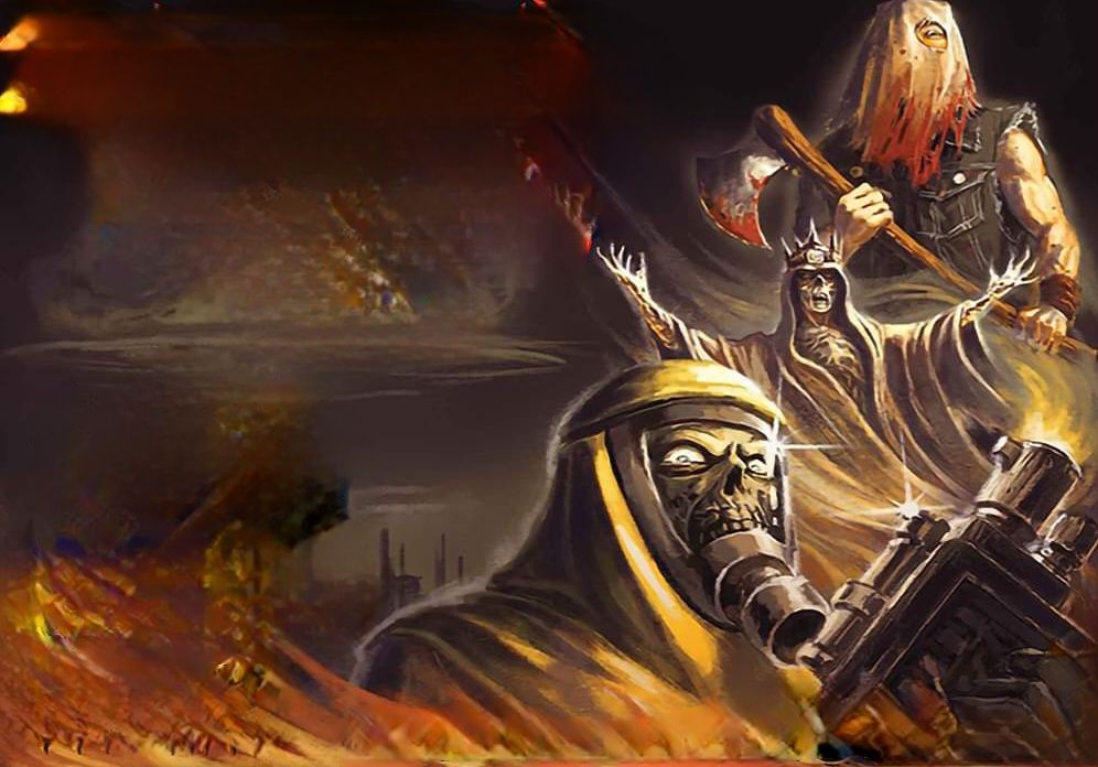 Devil Enemy of the Dark Age, decomposed, dismal Creation, demonic, evil, black and white