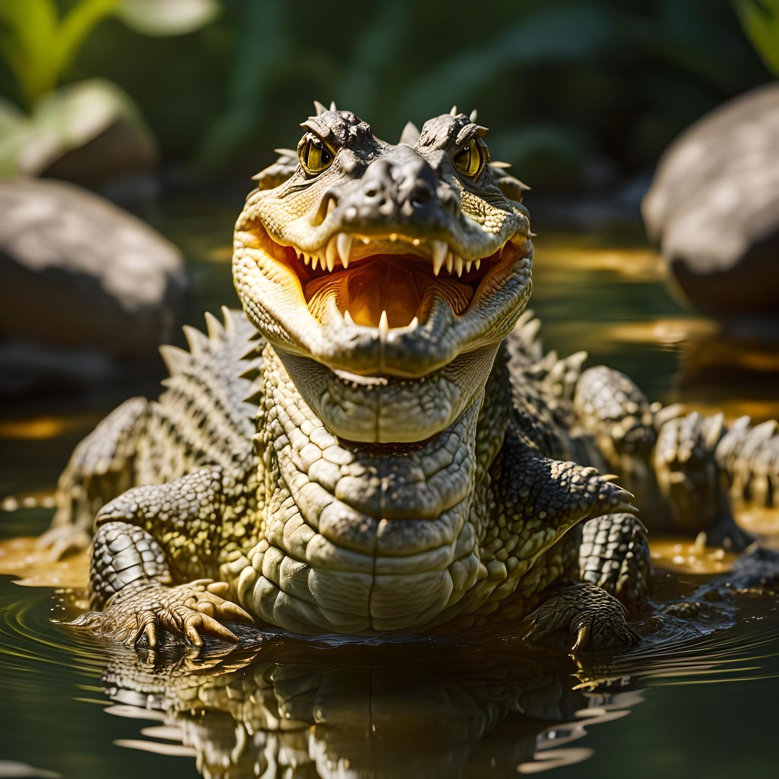 Piranha mixed with alligator