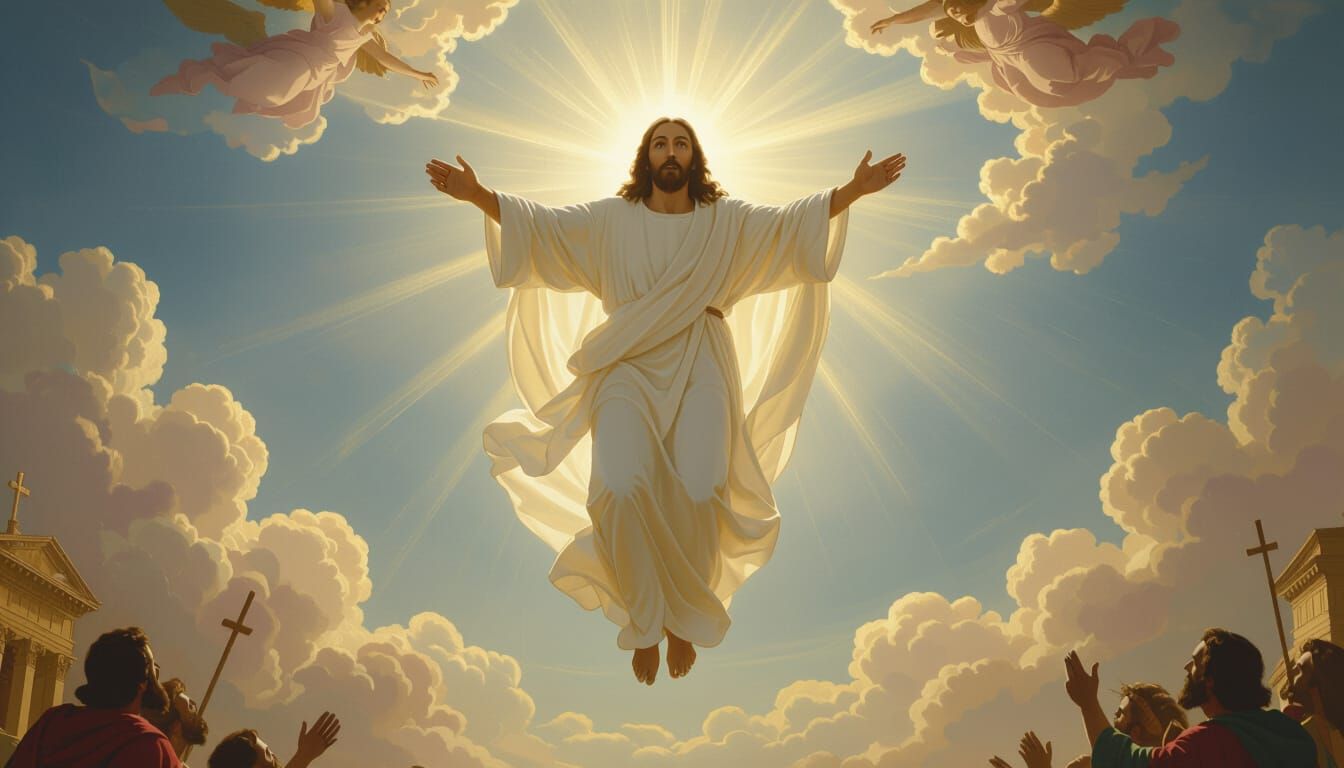 Jesus Christ Ascends Up Into The Heavens From Jerusalem