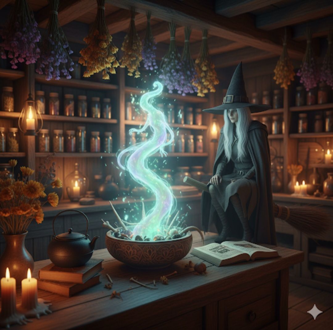 THE WITCHES MAGICAL PANTRY OF HERBS, SPICES, & LIGHTS.